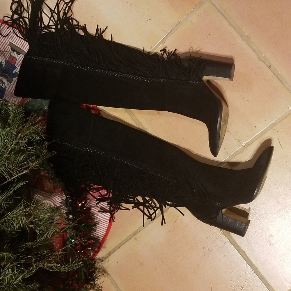 Dolce Vita Fringe OTK Boots Size 7